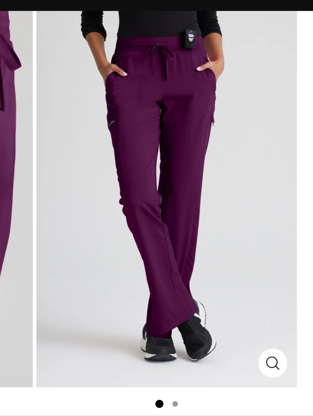 MP Women's Grey's Anatomy Straight-Leg Scrub Pants Wine